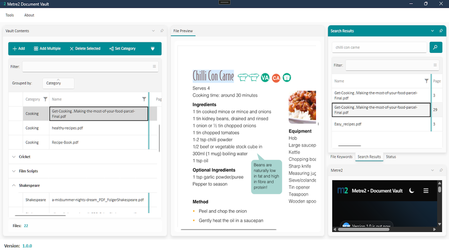 Searching across the whole document library