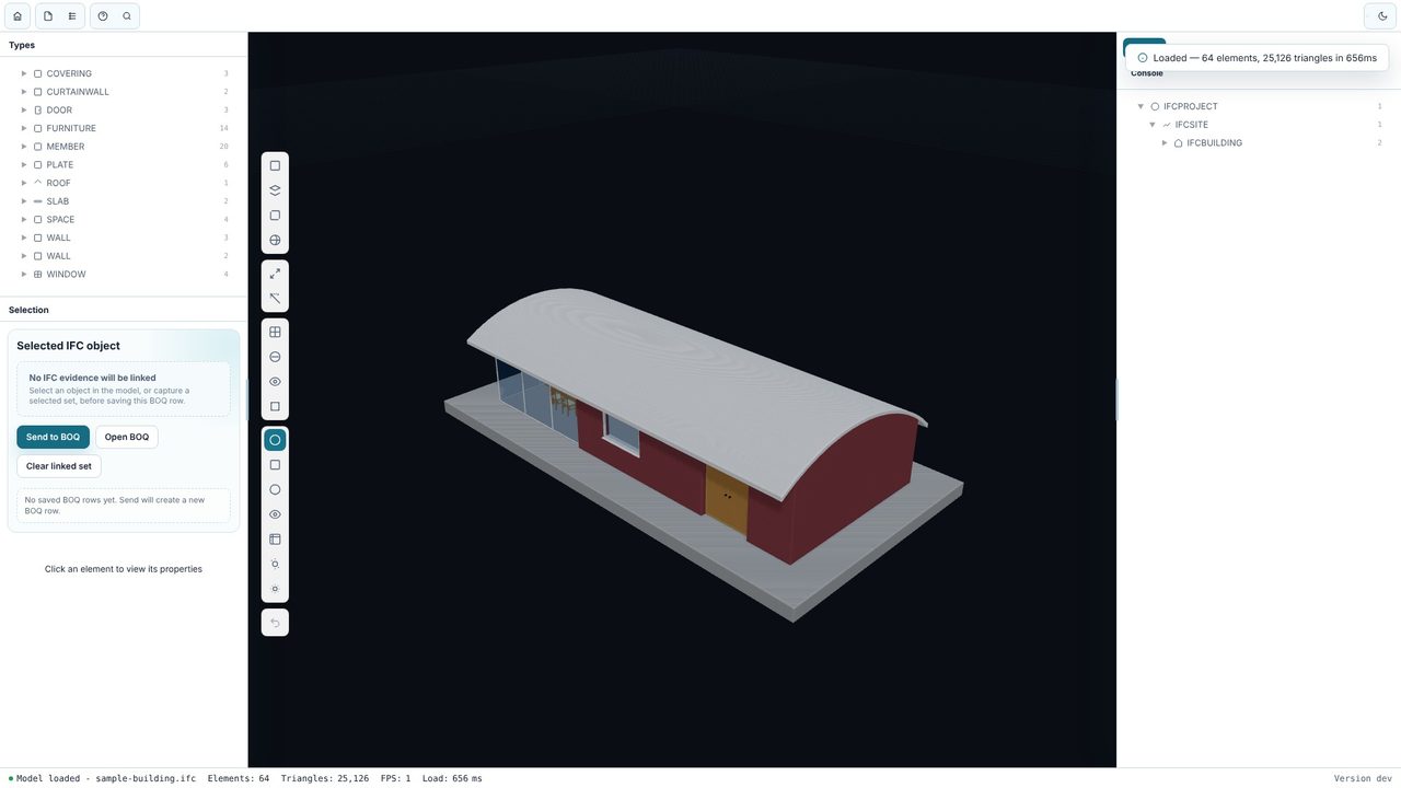 Open the IFC file - BIM Explorer