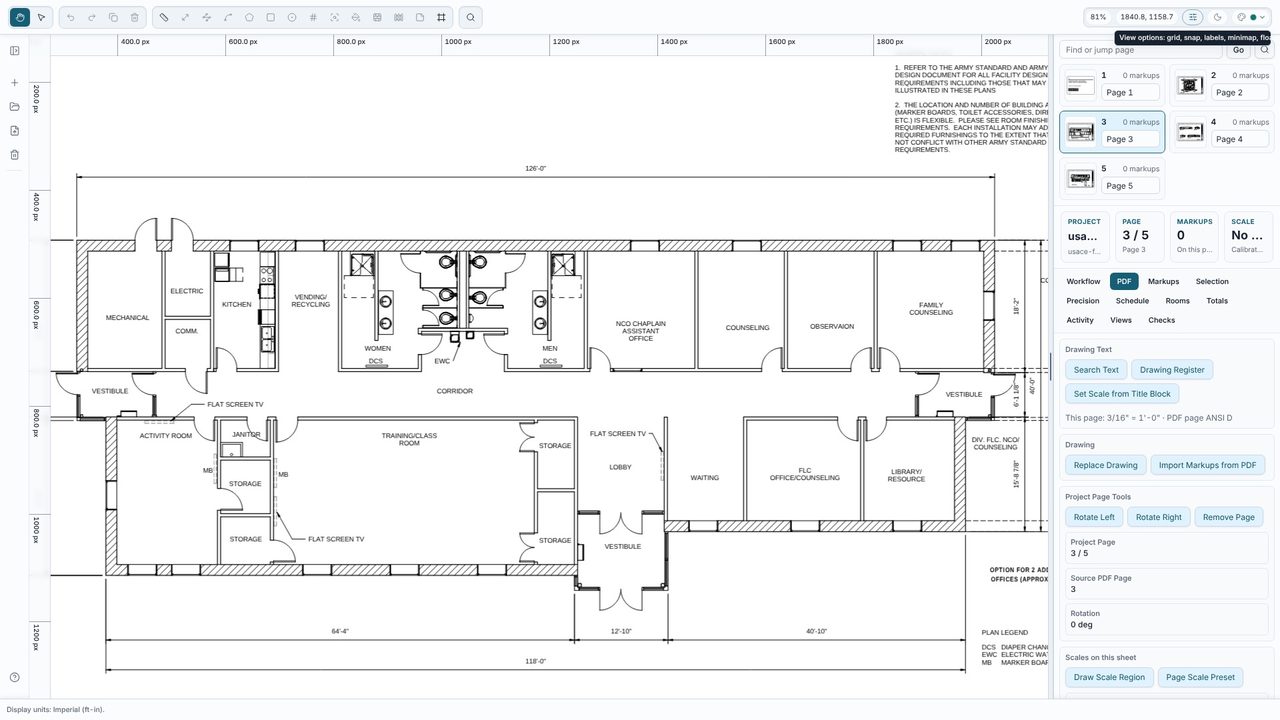 Show units in feet and inches - Takeoff Studio