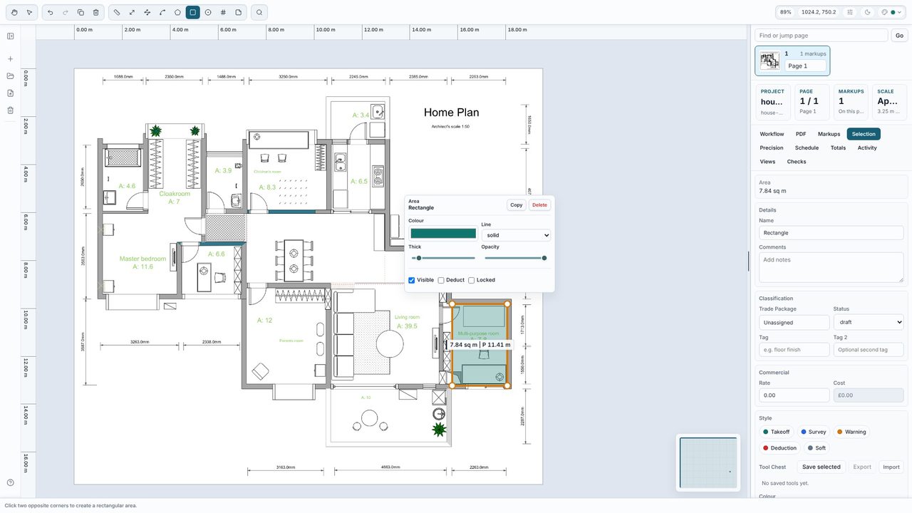 Draw round the room - Takeoff Studio