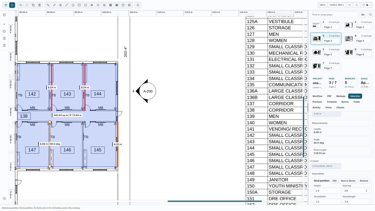 Add an assembly - Takeoff Studio