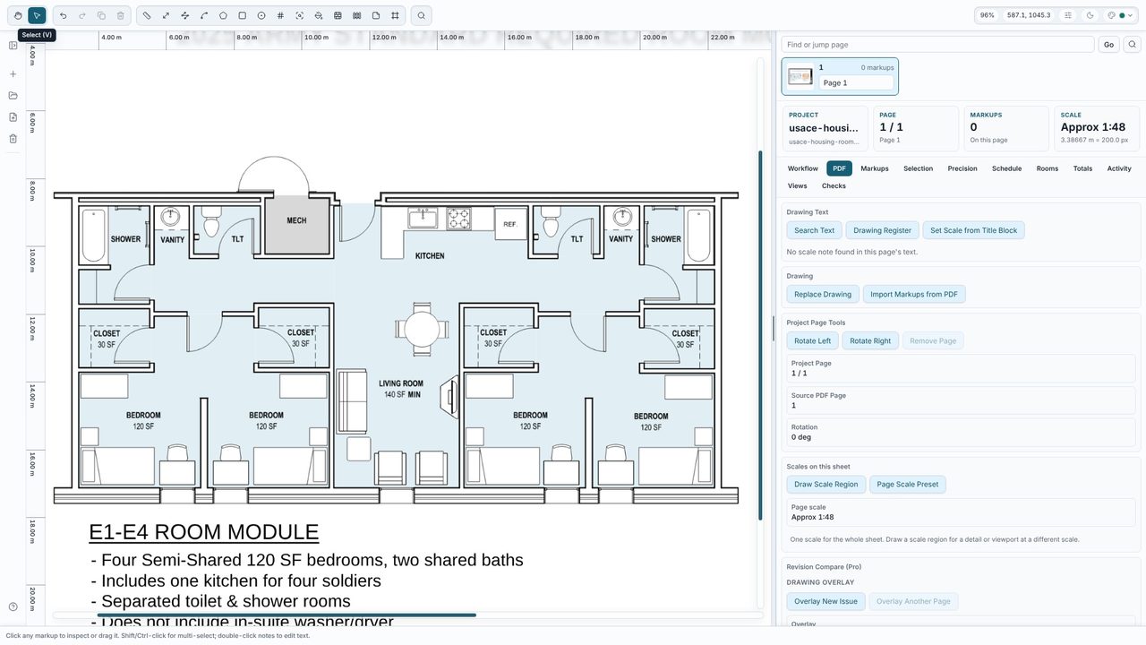 Open the plan and set the scale - Takeoff Studio