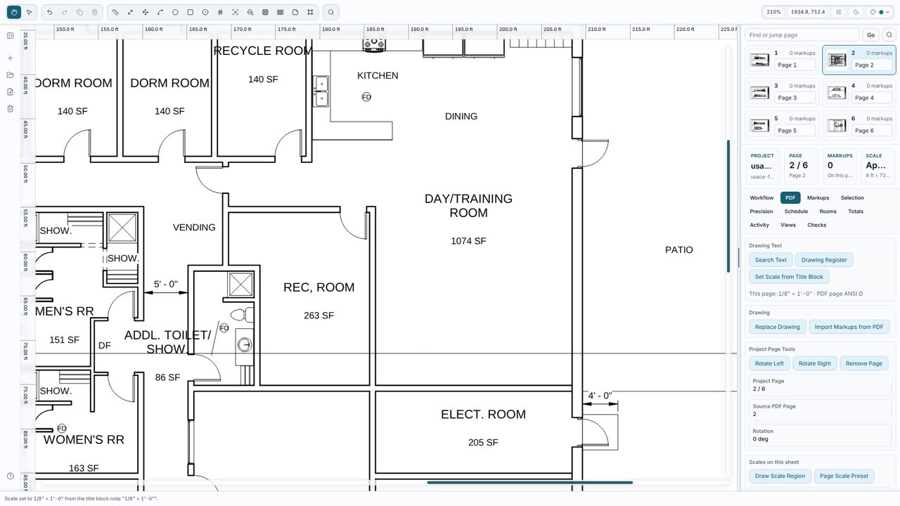 Open the drawing and set the scale - Takeoff Studio
