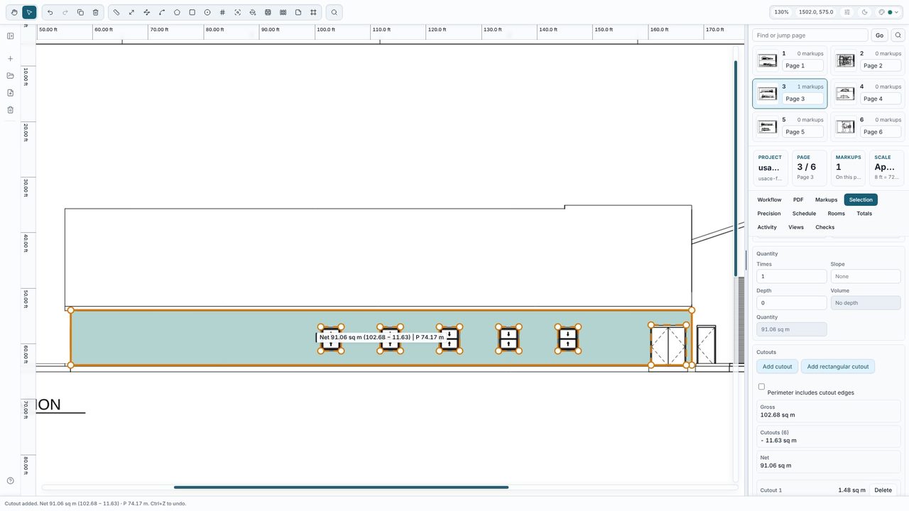 Cut out the windows and doors - Takeoff Studio