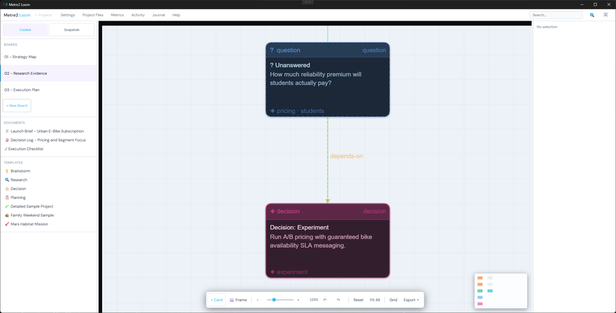 Mapping ideas on an infinite canvas