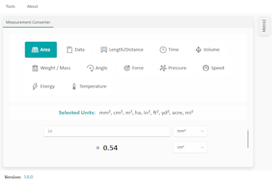 Metre2 Measurement Converter