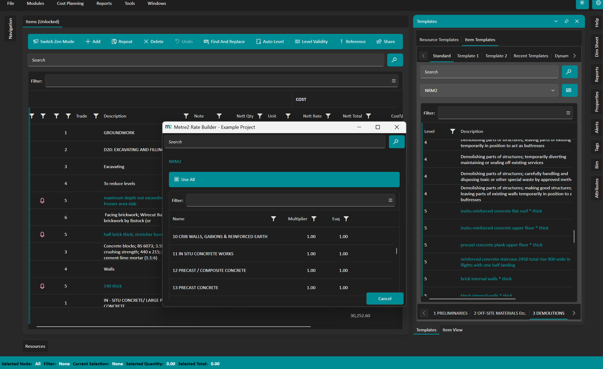 Rate Builder screenshot